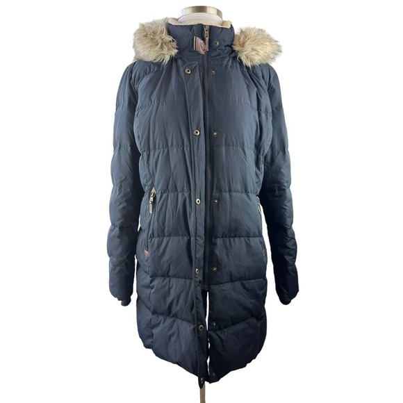 *Flaw Lauren Ralph Lauren Faux Fur Down Coat Black Faux Leather Trim Sherpa XXL - Picture 16 of 16